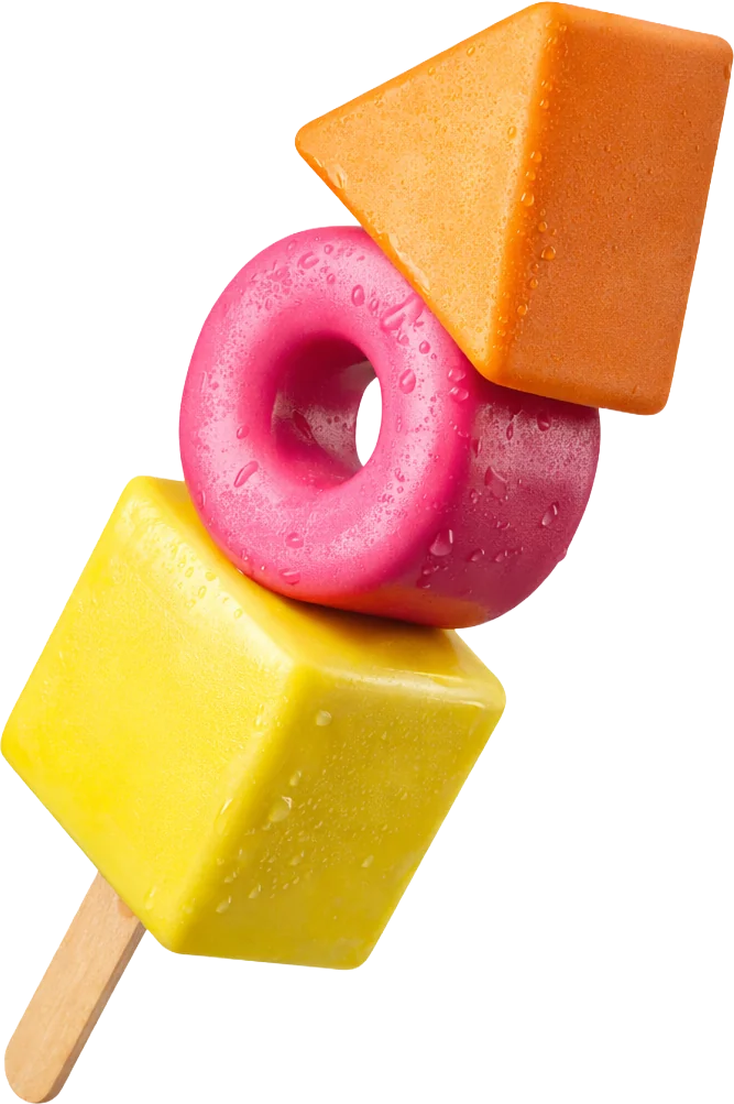 Arto Volume One, glace sculpturale orange, rose et jaune